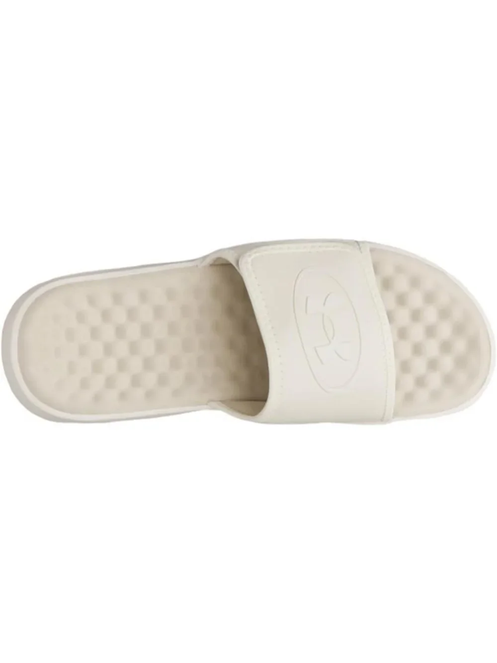 Men's Beige Solid Ignite Pro Slide Comfort Soft Rubber Slip On Flat Sandal Shoes